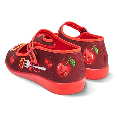Image of Hot Chocolate Design Chocolaticas Funky Canvas Women's Mary Jane Flat Shoes, Marmalade, 7 UK