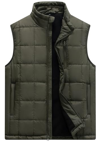 Image of Vcansion Men's Outdoor Quilted Puffer Vest Stand Collar Lightweight Down Sleeveless Jacket Padded Vest