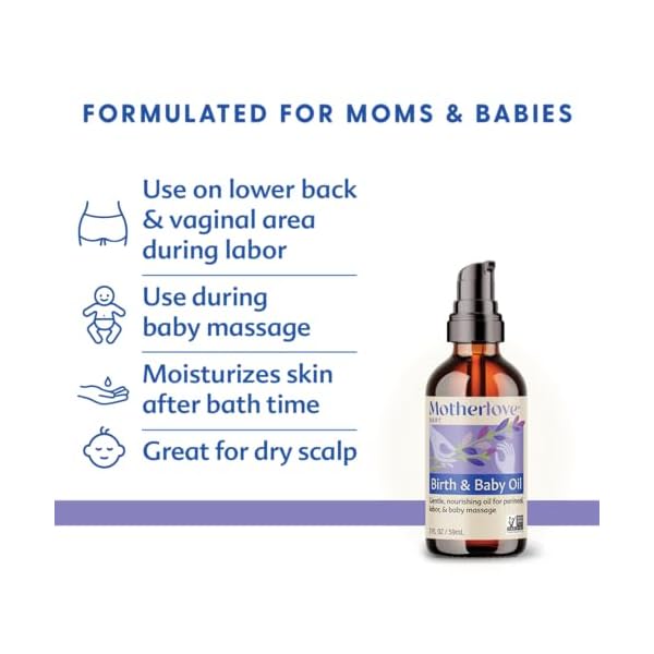 Motherlove Delivery & Child Oil (2 oz) Mild Lavender-Infused Oil for Perineal, Labor & Child Therapeutic massage—Non-GMO, Natural Herbs - Image 3