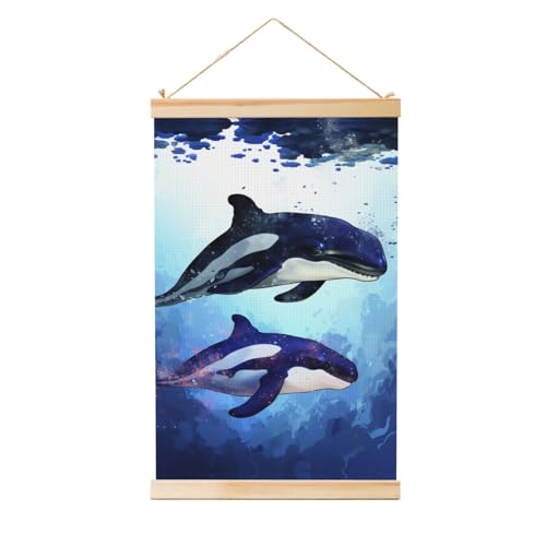 Orque poster à suspendre sur toile 91x61 cm avec cadres en bois pour salon