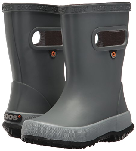 Bogs Kids' Skipper Waterproof Rubber Rain Boot For Boys And Girls,Solid Gray,13 M Us Little Kid #TOP6