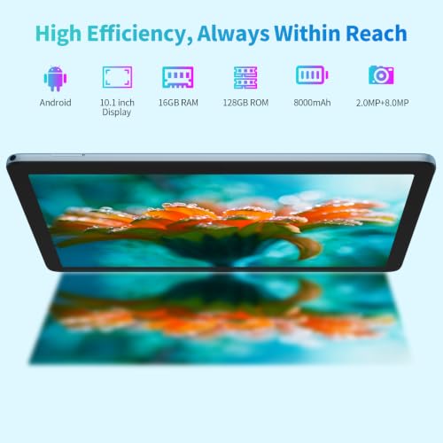 Image of TAB11 10 inch Android Tablet, Gray Metal Frame, A523 Octa-Core, 1280*800 IPS HD Screen, 16GB(4+12 Virt)+128GB Storage, 1TB Expandable, 5G WiFi6, 8000mAh Battery, 2MP Front & 8MP Rear Cam for Work & Study