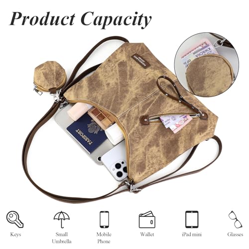 Bolso Hobo para Mujer, Tote con 2 Correas Ajustables miniatura 6