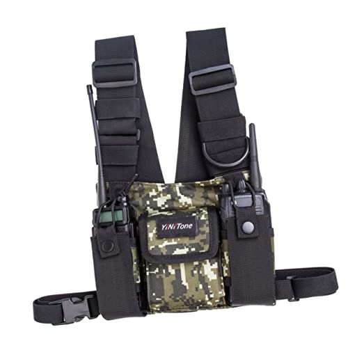 Hemobllo Colete De Couro Para Peito De Rádio Arnês De Rádio Colete Externo Utilitário Bolsa De Equip