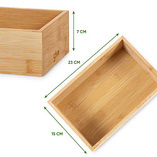 Ataxis Bambus Box – Ordnungsbox extrem nachhaltig – Aufbewahrungsbox B 15 x L 23 x H 7 cm x 0,7 cm Stärke – Bambus… – Bild 3