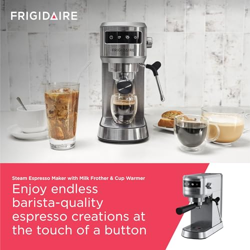 Frigidaire Steam Espresso Maker, Coffee Machine with Milk Frother & Cup Warmer, 20 Bar Pressure, 34 oz Removable Water Tank, Single or Double Shot, Stainless Steel - image 3