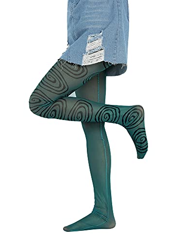 Image of NUFIWI Women Sexy Sheer Patterned Tights Leggings Pantyhose Stockings Colorful Y2k Funky Tights Vintage 90s Streetwear