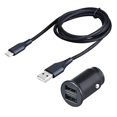 セイワ(SEIWA) 車内用品 DCパワープラグ A×2+A to Cケーブル D620 DC充電器 USB Type-Aポート×2(5V/2.4A)&USBケーブル(AtoC)セット商品