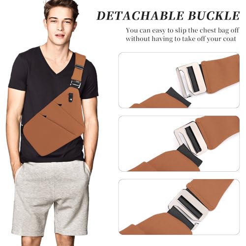Image of Anti Theft Crossbody Bag,Sling Bag for Women Men,Multi-pocket Chest Shoulder Bag for Travel, Sport, Work
