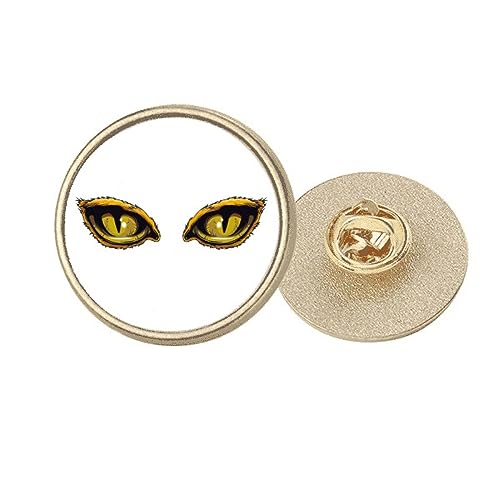 Broche ronde en métal doré avec œil de chat M bijou de veste géométrique pour femme chic