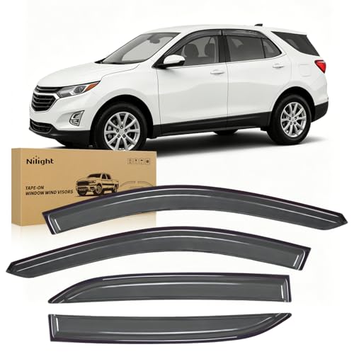 Image of Nilight Outside-Mount Rain Guards for Chevy Equinox 2018-2024, 4PCS