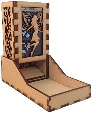 Fairy Mini Dice Tower v1 Medium Blue Acrylic Window Laser Cut MDF Unique Fast Shipping