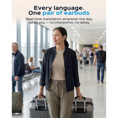 Image of TREBLAB X-Smart Wireless Earbuds with Translation & AI Assistant | 144-language real-time translator, 4 mics, IPX5, earhook secure fit, 8.5H battery, BT 5.4, gaming mode