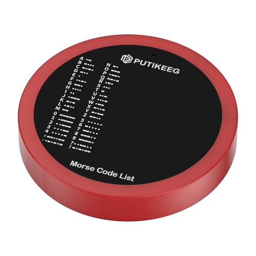 PUTIKEEG Morse Code Round Table Key morse code List Learning Shortwave Radio (Red)