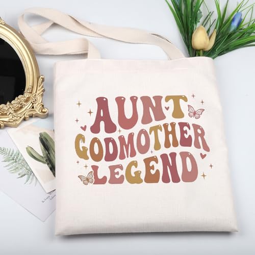KUIYAI Aunt Godmother Legend Tote Bag Auntie To Be Canvas Bag Godmother Proposal Gift Mother Day Gift3