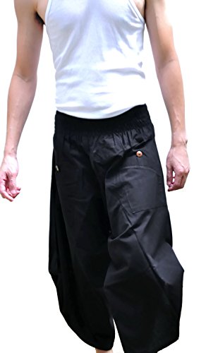 Siam Trendy Men's Japanese Style Pants One Size All Black (All Black)3