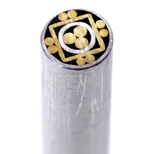Mosaic Pin - (0.250 (1/4) Inch Diameter) - (834ABBAB) - (Aluminum Outer Material)(Aluminum & Brass Inner Material) - Decorative Knife Handle Pins and Rods for Fixed Blade Knives