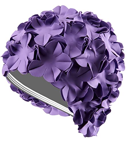 Sporti Flower Swim Cap (Purple)