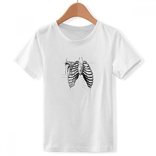 T-shirt blanc imprimé squelette multicolore ras du cou garçon taille M