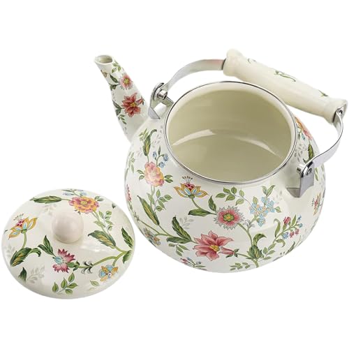 Bouilloire en émail vintage floral de 2,6L pour plaque de cuisson - 6