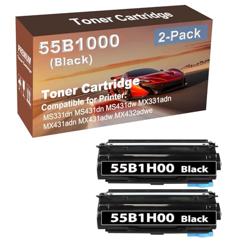 2-Pack Compatible High Capacity 55B1000 Imaging Toner Cartridge use for MS331dn MS431dn MS431dw MX331adn MX431adn MX431adw MX432adwe Printer (Black) -  Cuxwill, ZYM-35801
