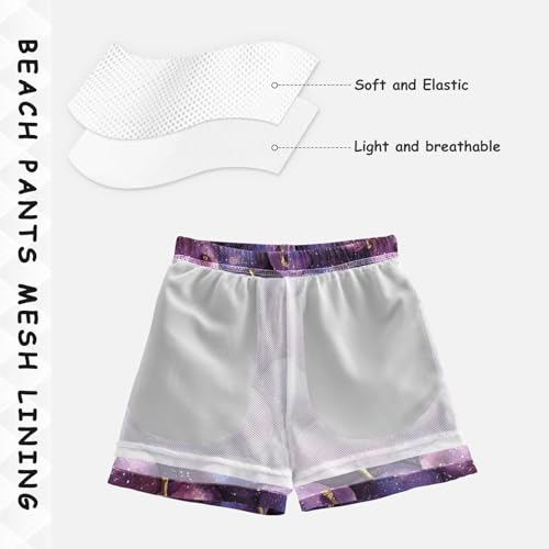 Pigsaly Boys Swim Trunks Purple Eggplant Plum Fruit Boys Board Shorts Swimsuit Swimwear Summer Bathing Suit 4T4