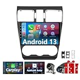 FBINSE Android 13 Car Stereo Radio Compatible with Subaru Forester WRX Impreza STi 2016-2018 with Wireless CarPlay Android Auto 9' Screen, 2+64G, WiFi/Bluetooth/GPS/Backup Camera