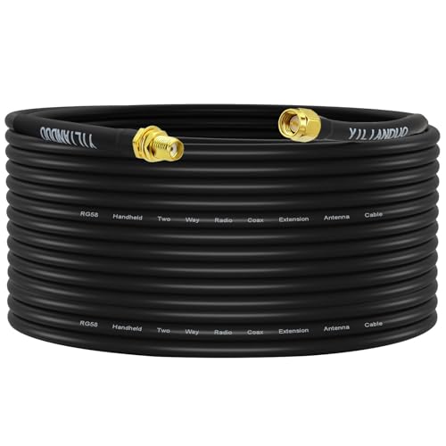 YILIANDUO Câble d'Extension SMA RG58 SMA Mâle à Femelle 20M/65,6ft Câble Coaxial à Faible Perte pour WiFi 3G 4G LTE Antenne GPS SDR Équipement Antenne...