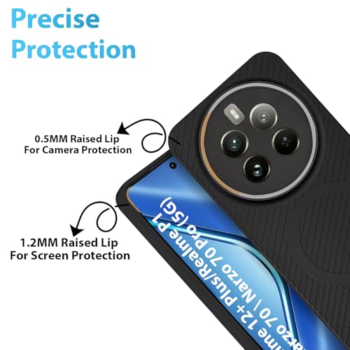 Image of LIRAMARK Rugged Carbon Fibre TPU Armor Silicone Back Cover Case for Realme 12+ Plus /Realme P1 / Narzo 70 / Narzo 70 Pro (5G)