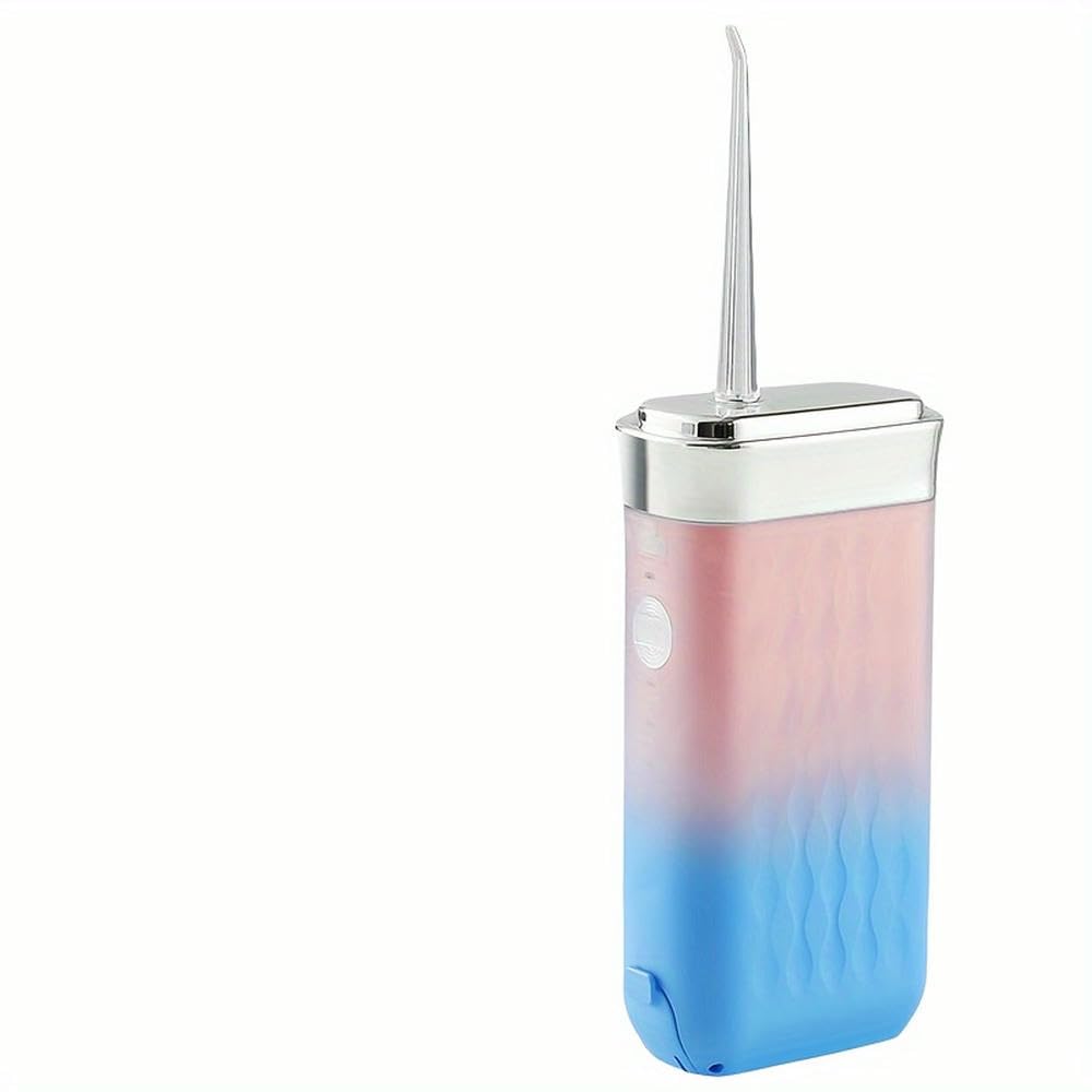 Irrigador bucal eléctrico portátil Azul, Recargable, con Ajuste de 3 velocidades y Carga USB.