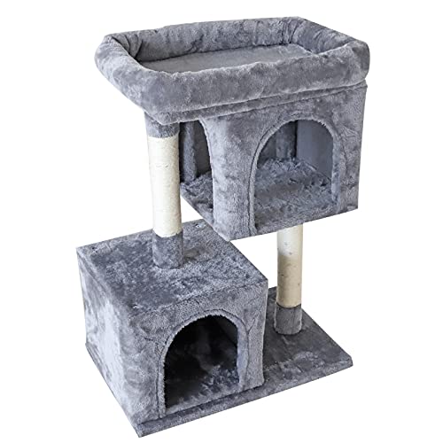 Confote 33" Cat Tree For Large Cats, Cat Tower 2 Cozy Plush Condos And Sisal Posts Cat House #TOP9