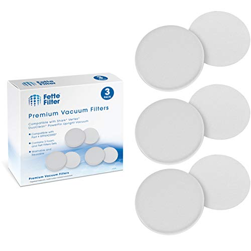 Listado de Filtros para aspiradoras verticales al mejor precio. 40 Fette Filter - Kit de filtro de repuesto compatible con aspiradora vertical Shark Vertex DuoClean PowerFin. Comparar con la pieza # XHFAZ2000 (paquete de 3)