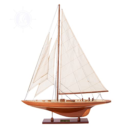 Old Modern Handicrafts Our Enterprise Yacht Model - Premium Quality Wood Model - Museum Quality Finish - 25.0L x 5.0W x 32.0H Inches