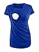 Ecavus 3PCS Women's Maternity Nursing Tops Short & Long Sleeve Side Ruched Breastfeeding Shirt