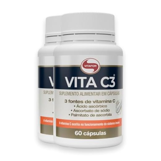 Kit 2X: Vita C3 Vitamina C 1000mg Vitafor 60 Cápsulas