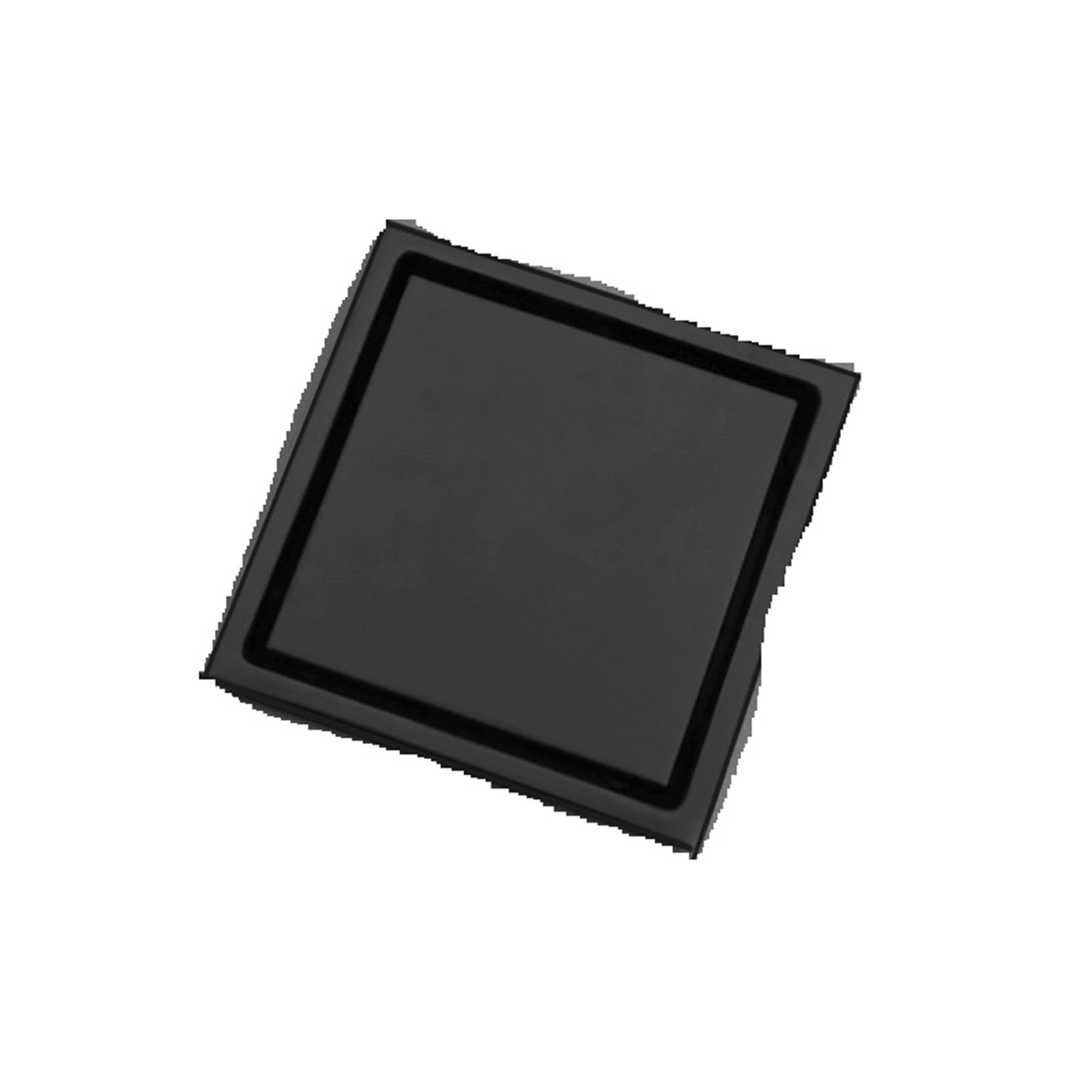 Núcleo de Drenaje del Suelo Desagüe de Suelo con Rejilla Invisible empotrada for Ducha baño, Desodorante a Prueba Insectos, desagüe Cuadrado(Matte Black A)