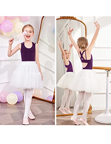 Image of Arshiner Girls Ballet Leotards Dance Gymnastic Outfits Crisscross Straps Sleeveless Tank Dancewear