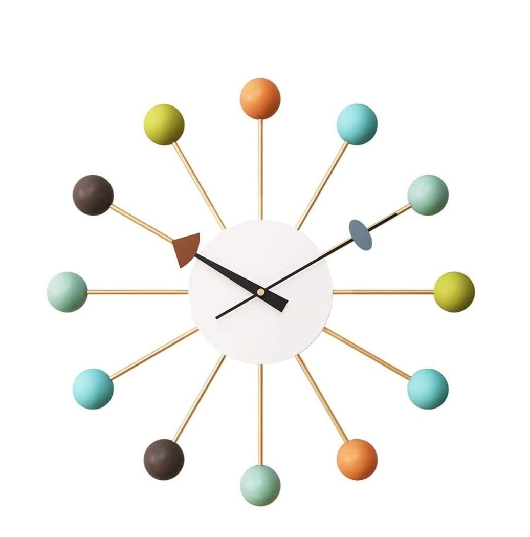 AZHKJKZH Wall Mounted Clock Color Wall Clock Modern Metal Living Room 20 Inch Decorative Silent Non Ticking Easy To Read For Living Room