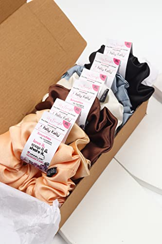 Image of Premium Satin Scrunchies for Women | Hair Bands, Ponytail Holders & Rubber Bands | Oversize, Fluffy, No-Damage Hair Ties | Girls Hair Accessories | Extra Large Size | Pack of 6