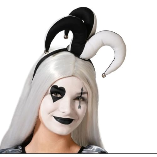 ATOSA bandolete arlequim branco e preto mulher adulto