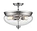 Z-Lite 722SF-BN 3 Light Semi Flush Mount, Brushed Nickel