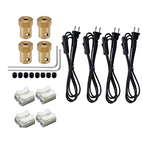 One-Day Sale: Up to 60% Off 7mm Flexible Coupling Connector and 6ft Switch Plug Cord with Quick Connection Anti-Shock Terminal Block,The Accessories of Making Cup Turner Cuptisserie,Tumbler Cup Rotator.-4PCS (B)
