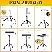 Adjustable Height Rolling Tool Cart with Wheels, Rolling Work Table with Magnetic Strip Mobile Work Table Rolling Utility Cart Mechanic Tool Trays Storage Organizer for Garage, Bike Workshop