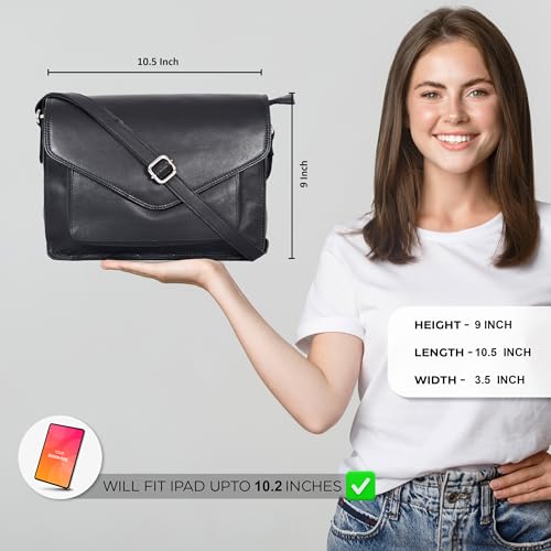 Leather Flapover Crossbody Handbag Purse for Women with Adjustable Strap & Overflap Snap Closure Tote/Bag2