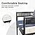 Grand patio Outdoor Dining Set for 6, 7 PCS Patio Table and Chairs Set, Metal Woven Wicker Fixed Patio Chairs with Thickened Cushions & 1 Rectangular Woodgrain Dining Table with Umbrella Hole (Black)