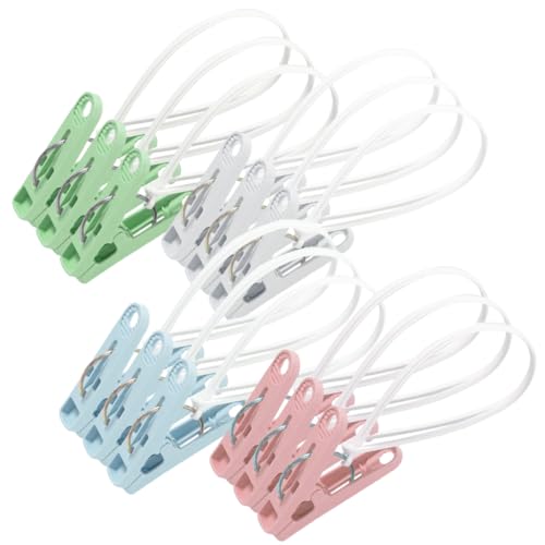 HASTHIP® 12Pcs Hanger Clamps, Heavy Duty Clothes Pins for Hanging...