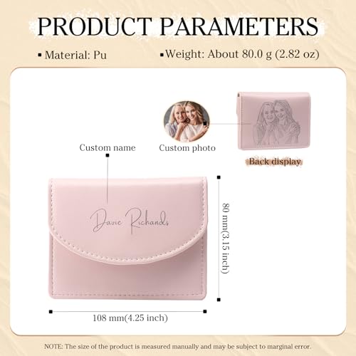 Wallet for Women with Zipper Pocket - Custom Photo Name Small Women's Leather Wallets Unique Gifts for Mom Granny Best Friend4