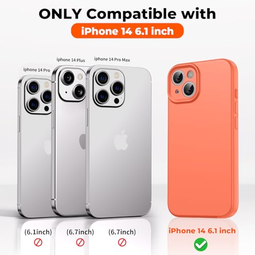 SUPFINE Designed for iPhone 14 Case,Premium Liquid Silicone with [Soft Anti-Scratch Microfiber Lining][Upgraded Camera Protection] Slim Shockproof Protective Phone Case for Men Women Girls,Pink Orange by SUPFINE - Used condition - Image 2