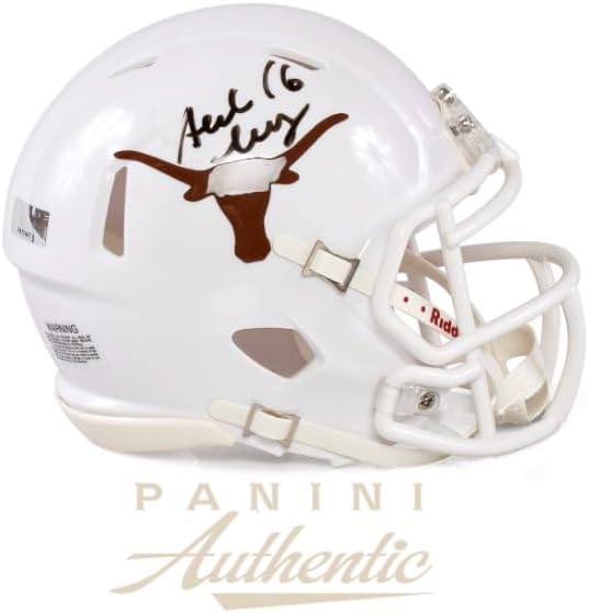 Panini Arch Manning Autographed University of Texas Longhorns White Mini Speed Replica Helmet – Certified Authentic Signed Collectible with COA