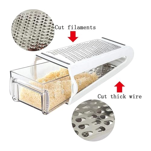 Rallador de queso de acero inoxidable doble cara con caja miniatura 4